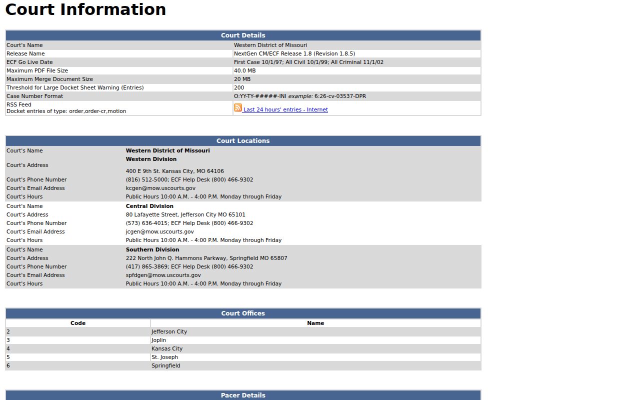 Polk County court docket federal CM ECF source